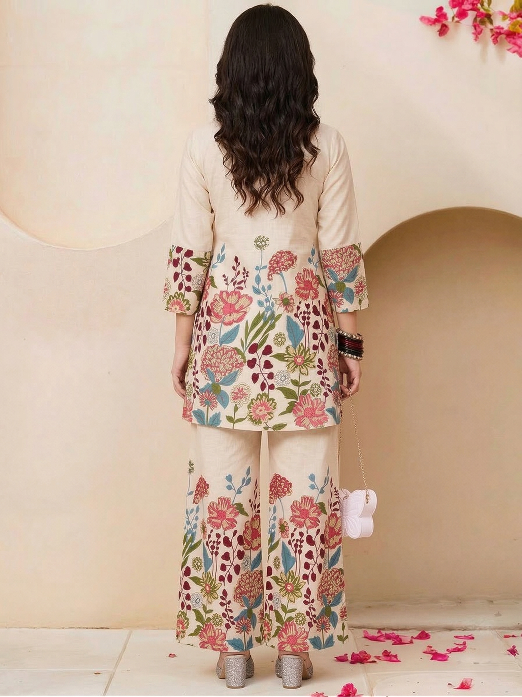 ivory floral printed co-ord set